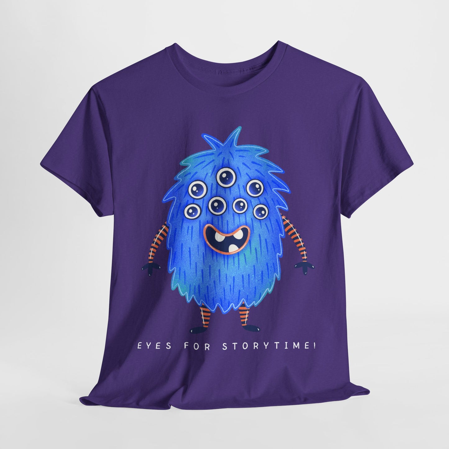 Teen/Adult Unisex “Eyes for Storytime!” Tee – Funny Multi-Eyed Monster Shirt for Readers, Teachers & Lit Lovers