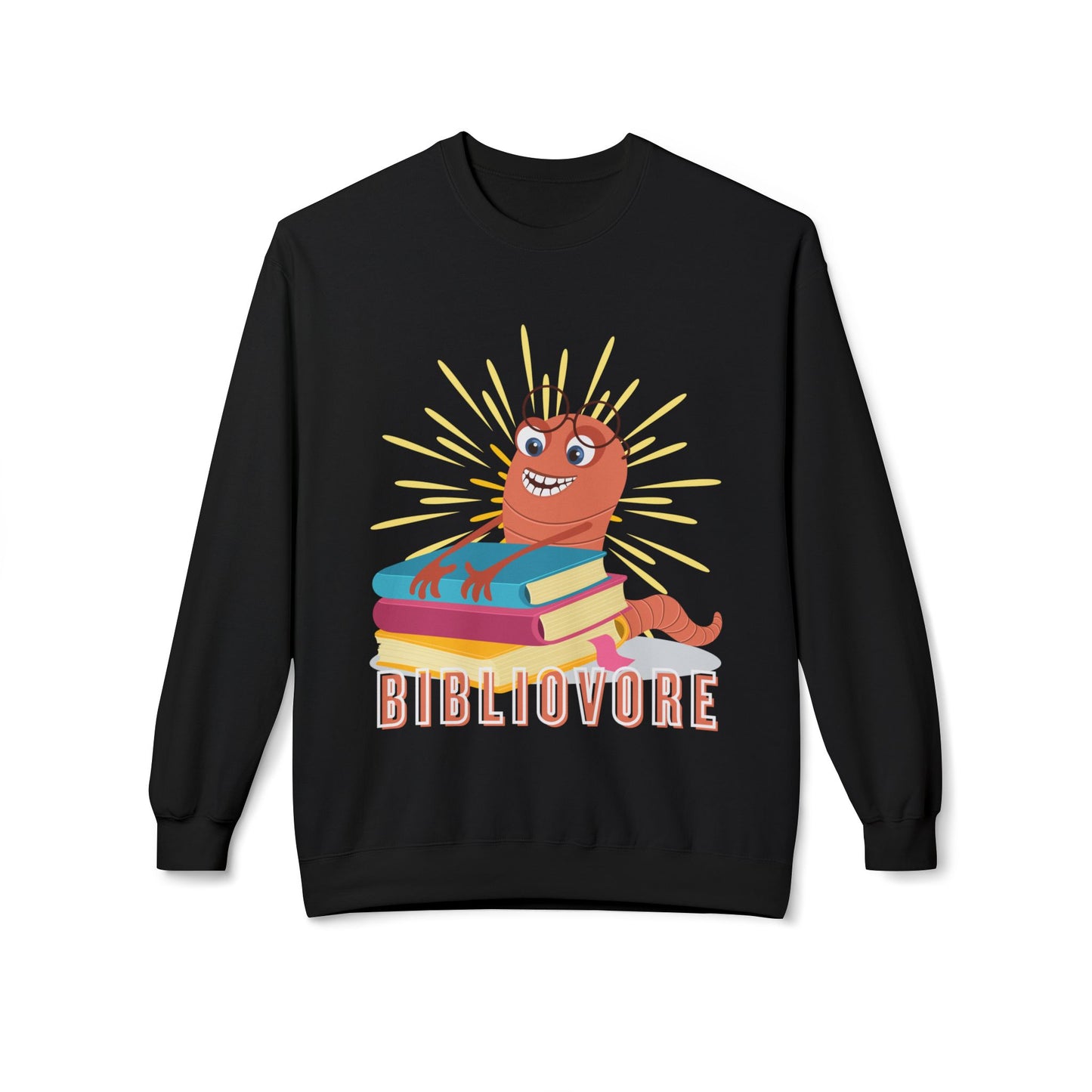 Teen/Adult Unisex Bibliovore Sweatshirt – Hungry Bookworm Reading Design