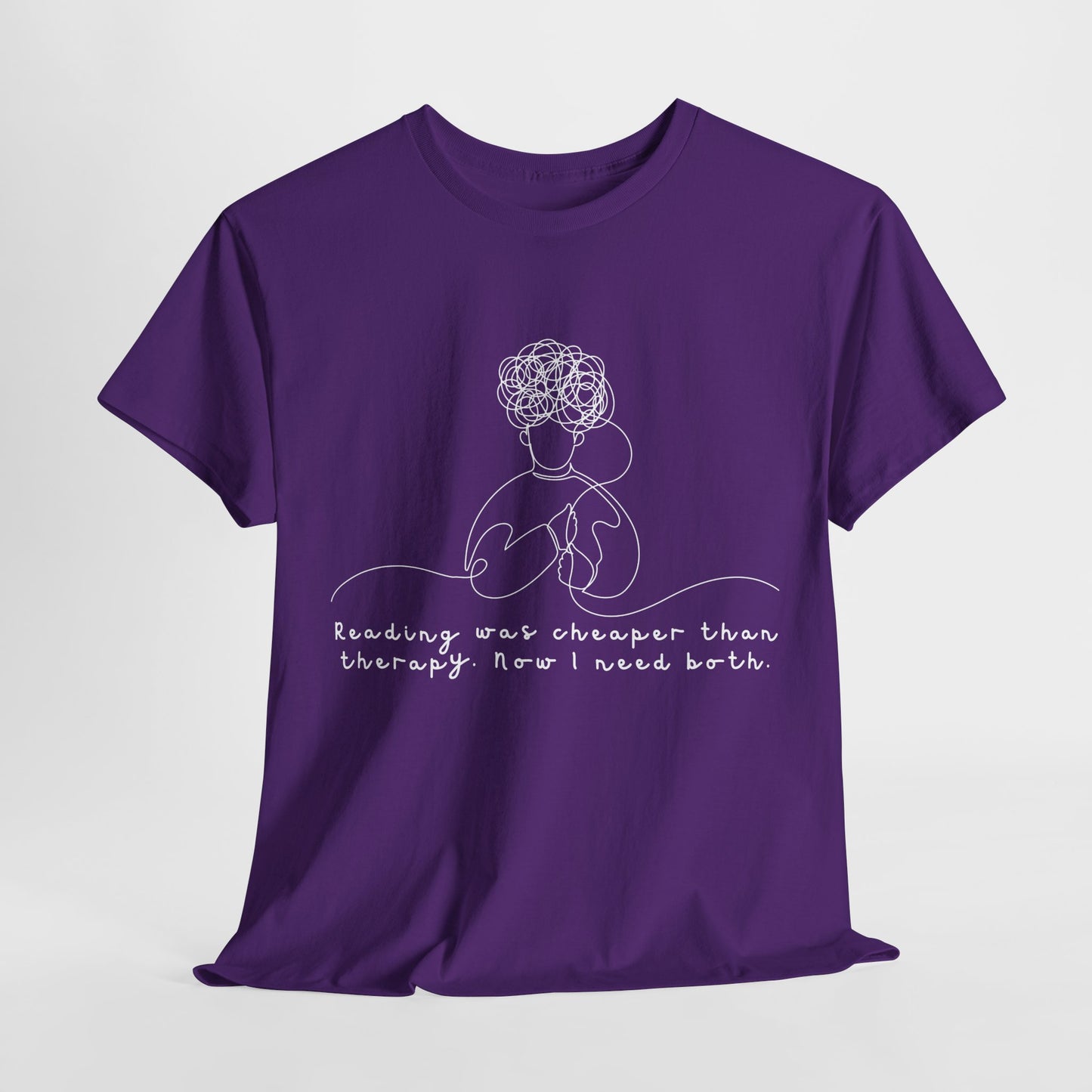 Teen/Adult Unisex Tee – Reading Was Cheaper Than Therapy
