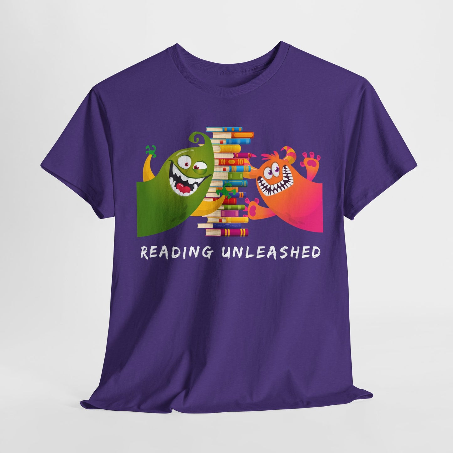 Teen/Adult Unisex “Reading Unleashed” Tee – Bold Book Lover Shirt for Wild Readers & Literacy Advocates
