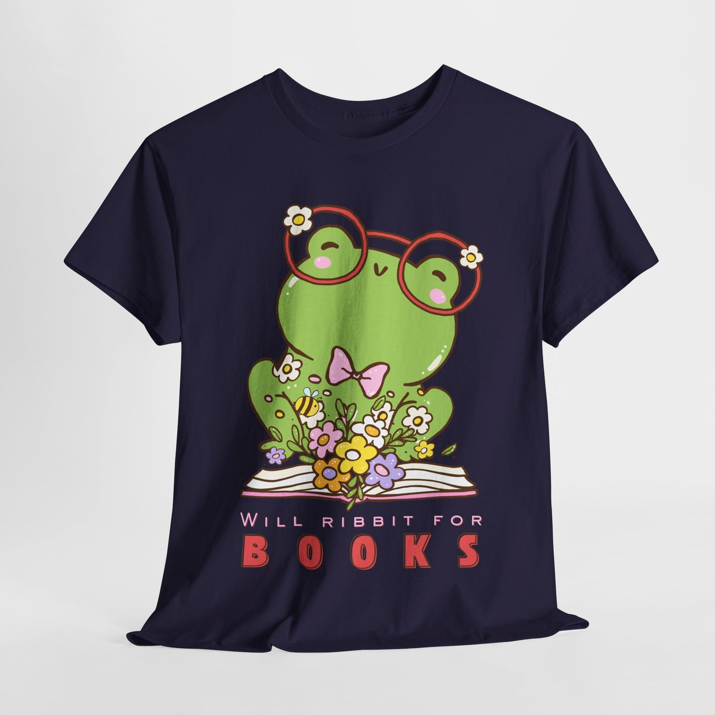 Teen/Adult Unisex “Will Ribbit for Books” Frog Tee