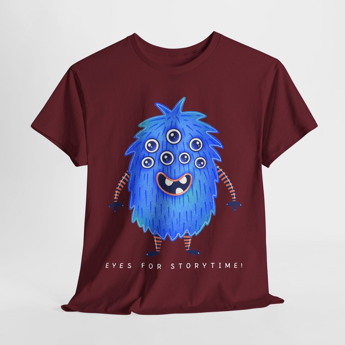 Teen/Adult Unisex “Eyes for Storytime!” Tee – Funny Multi-Eyed Monster Shirt for Readers, Teachers & Lit Lovers