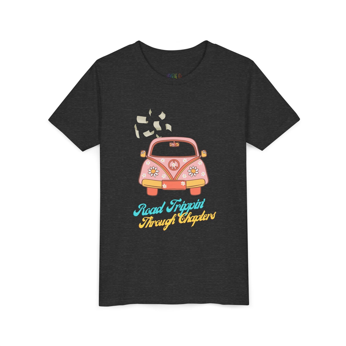 Youth Road Trippin' Through Chapters Tee β For Book-Loving Adventurers, Perfect for young readers with wanderlust and wild imaginations!