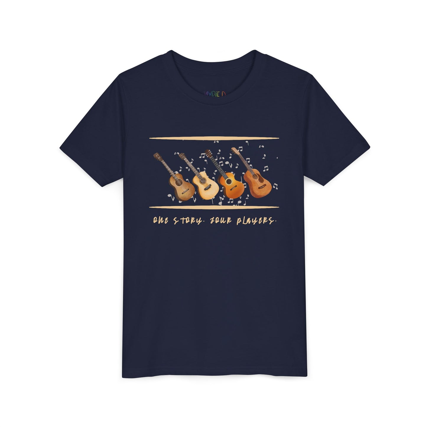 Youth One Story. Four Players. Tee β Guitar Ensemble Shirt for Collaborative Creatives (Words Edition)
