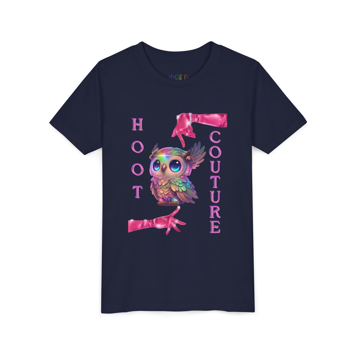 Youth Hoot Couture T-Shirt – Rainbow Owl Fashion Tee for Bold & Creative Kids