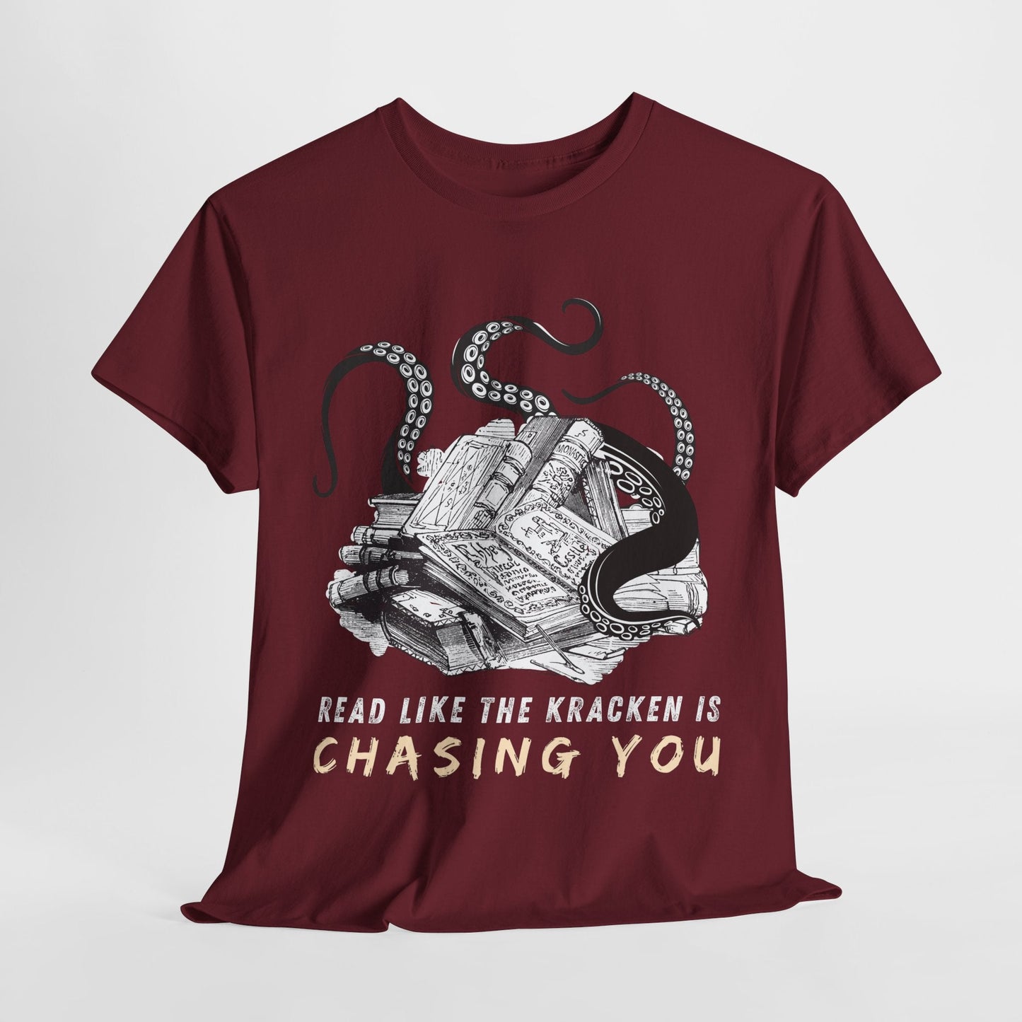 Teen/Adult Unisex “Read Like the Kraken Is Chasing You†Tee – Deep Sea Deadline Energy Printify