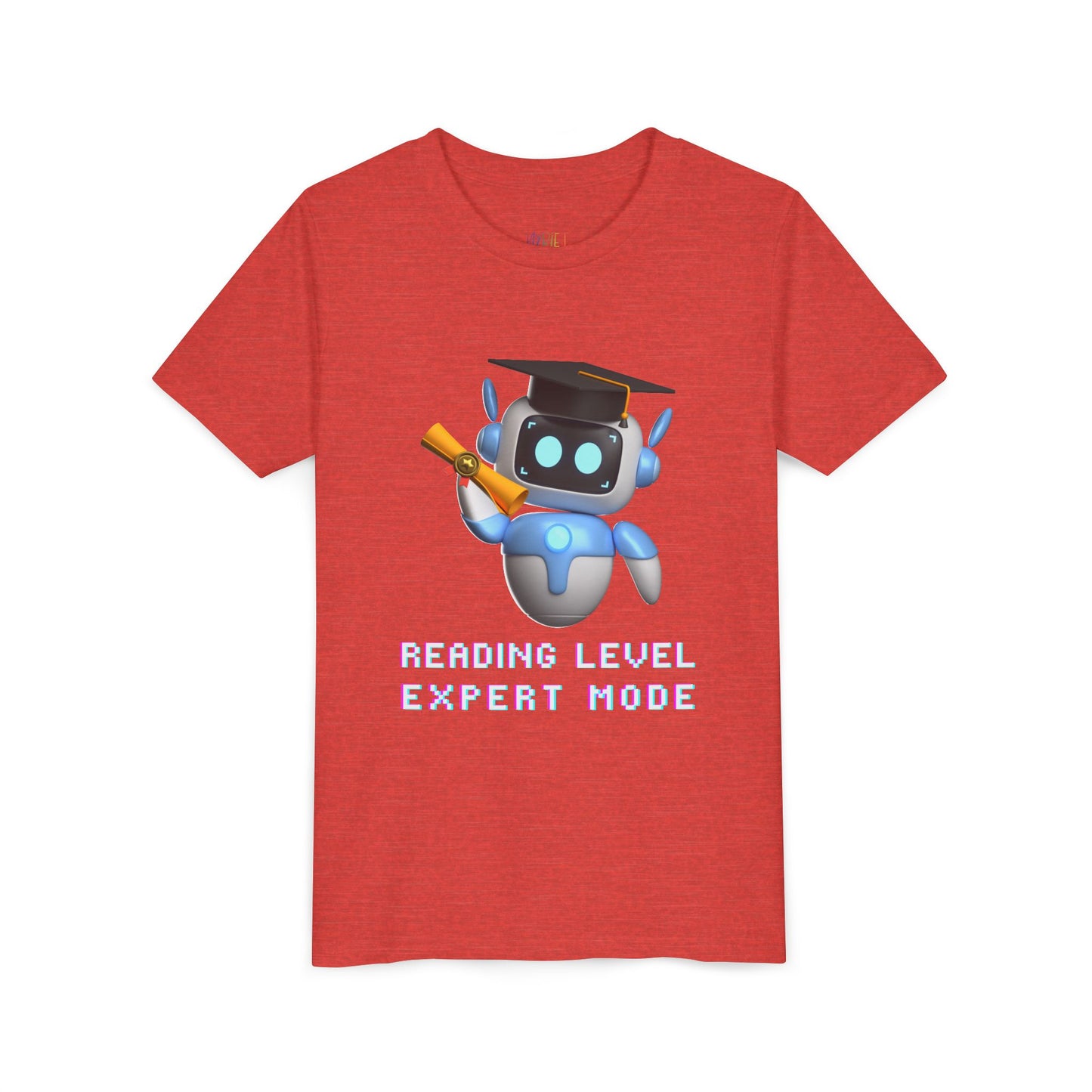 Youth Reading Level: Expert Mode Tee – Robot Graduation Shirt for Young Book Pros, For readers who’ve leveled up—and aren’t afraid to show it!
