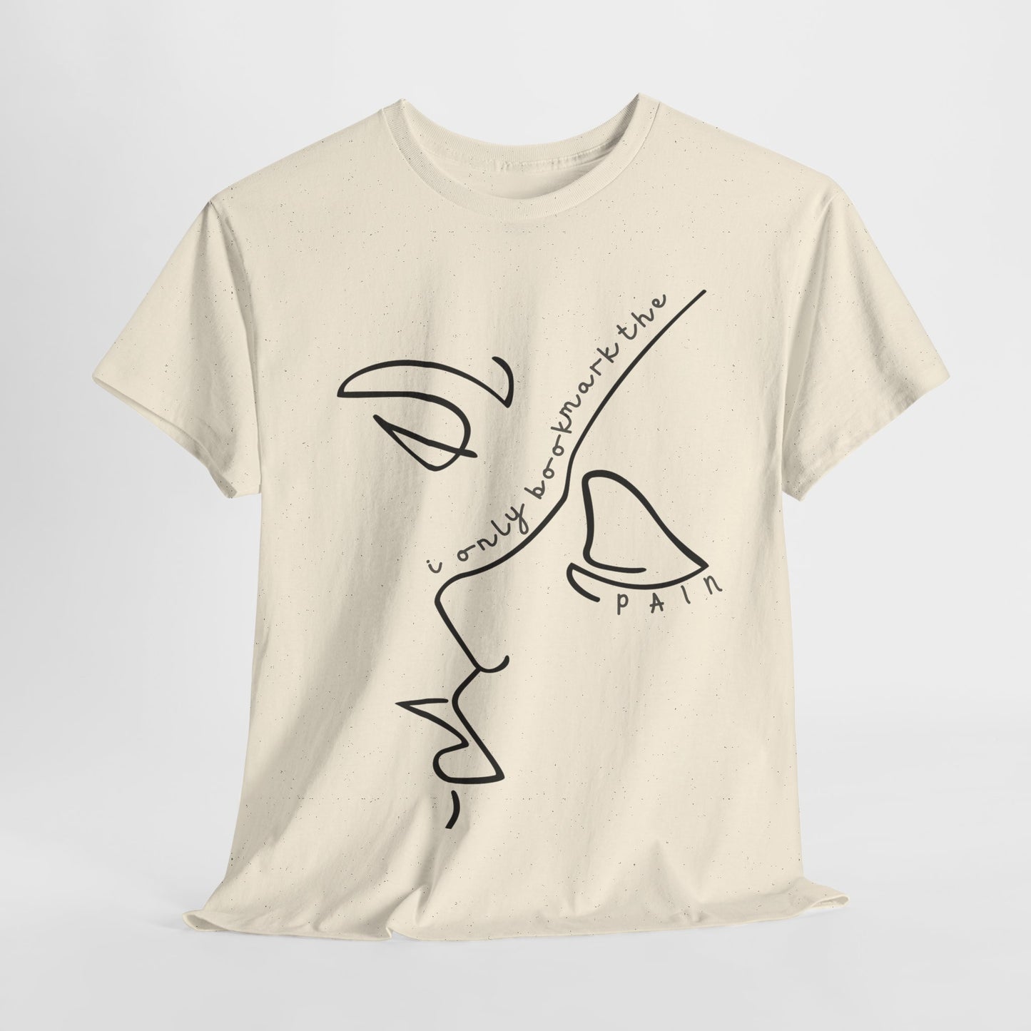 Teen/Adult Unisex Tee – I Only Bookmark the Pain (Minimalist Face Edition)