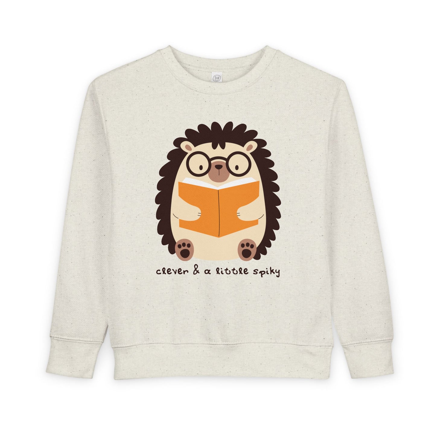 Toddler Clever & a Little Spiky Sweatshirt β Cute Hedgehog Reading Crewneck for Book-Loving Kids