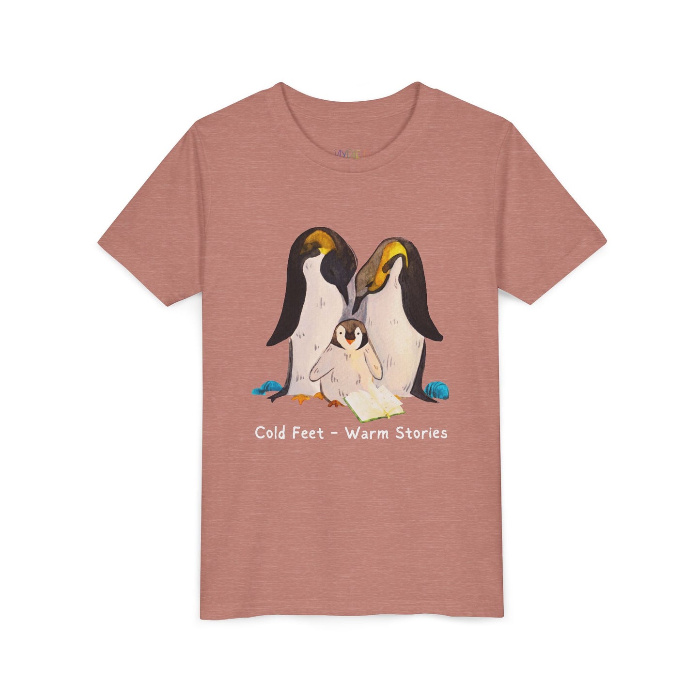 Youth Cold Feet β Warm Stories Tee β Cozy Penguin Shirt for Wintertime Readers