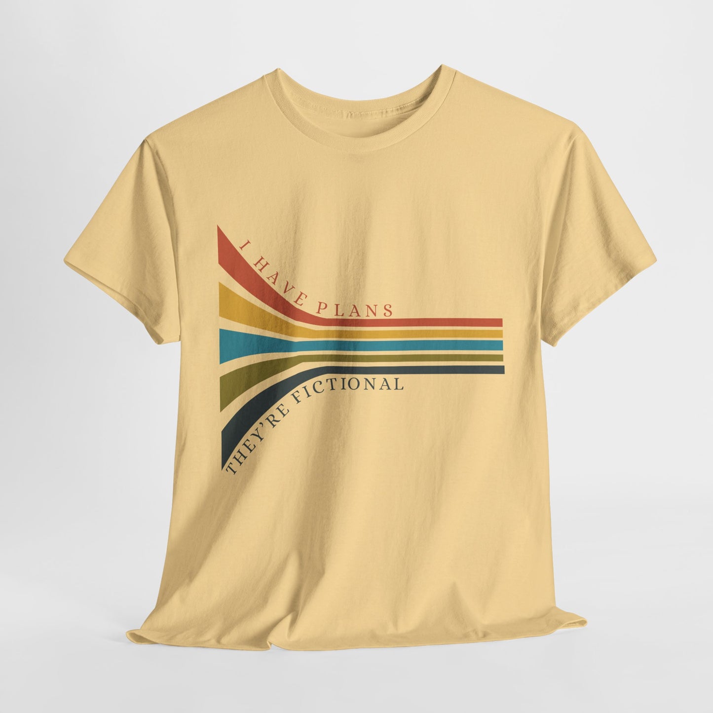 Teen/Adult Unisex I Have Plans – They’re Fictional Tee – Introvert Humor for Book-Loving Souls