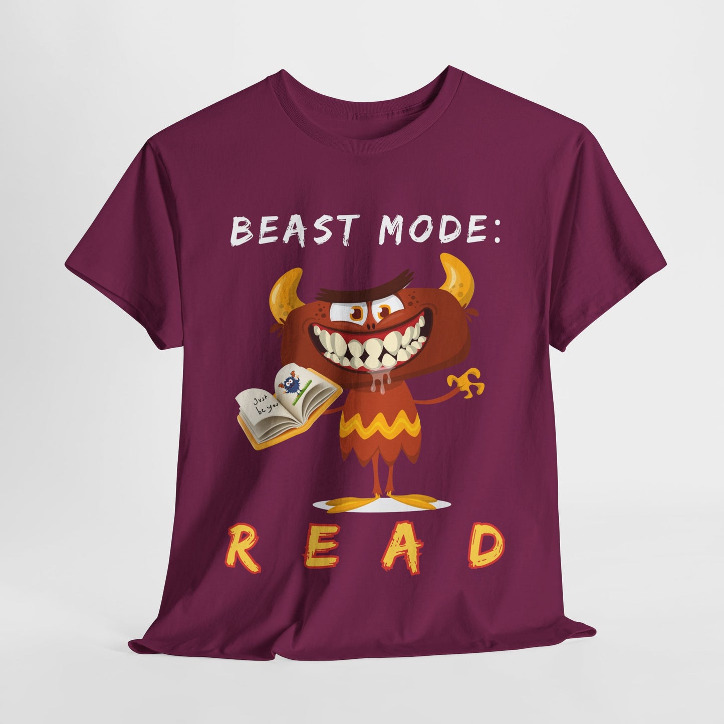 Teen/Adult Unisex “Beast Mode: READ” Tee – Fierce & Funny Reading Shirt for Book Warriors