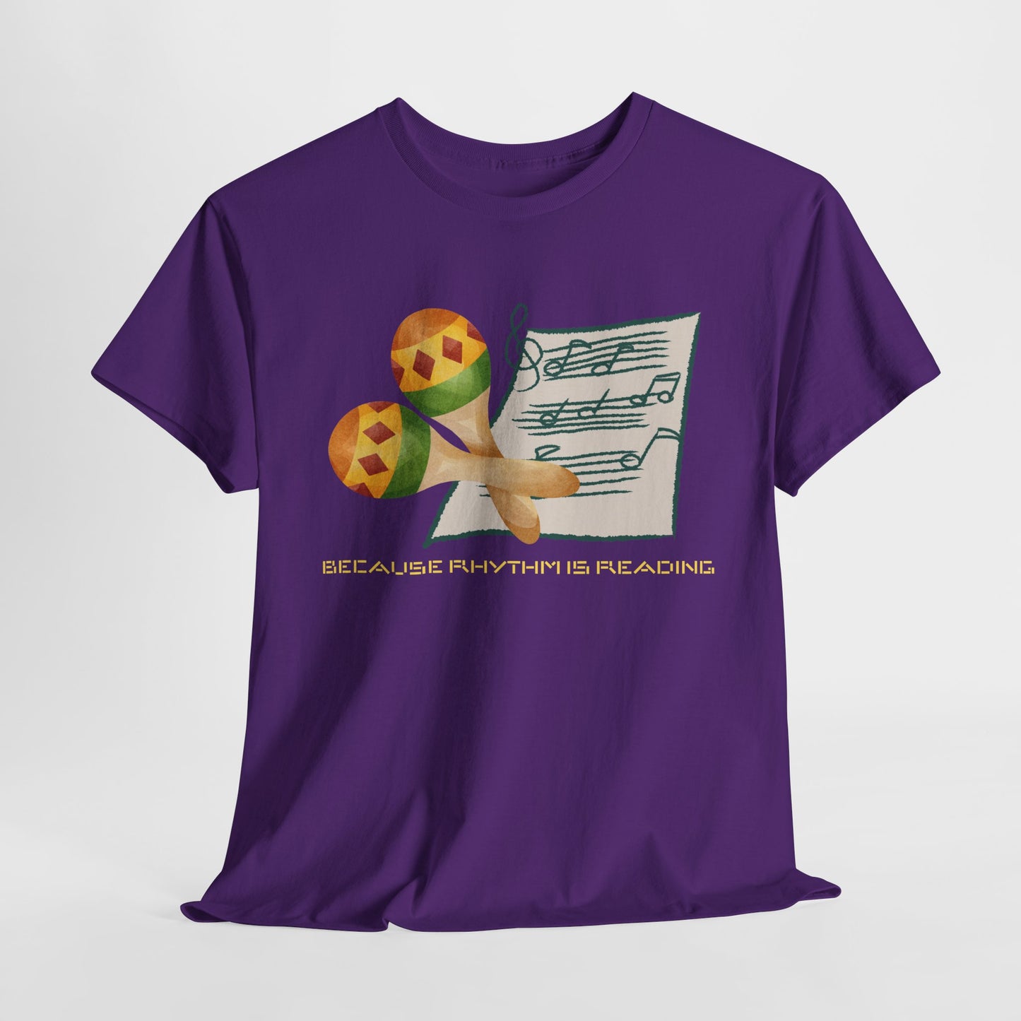 Teen/Adult Unisex Because Rhythm Is Reading Tee
