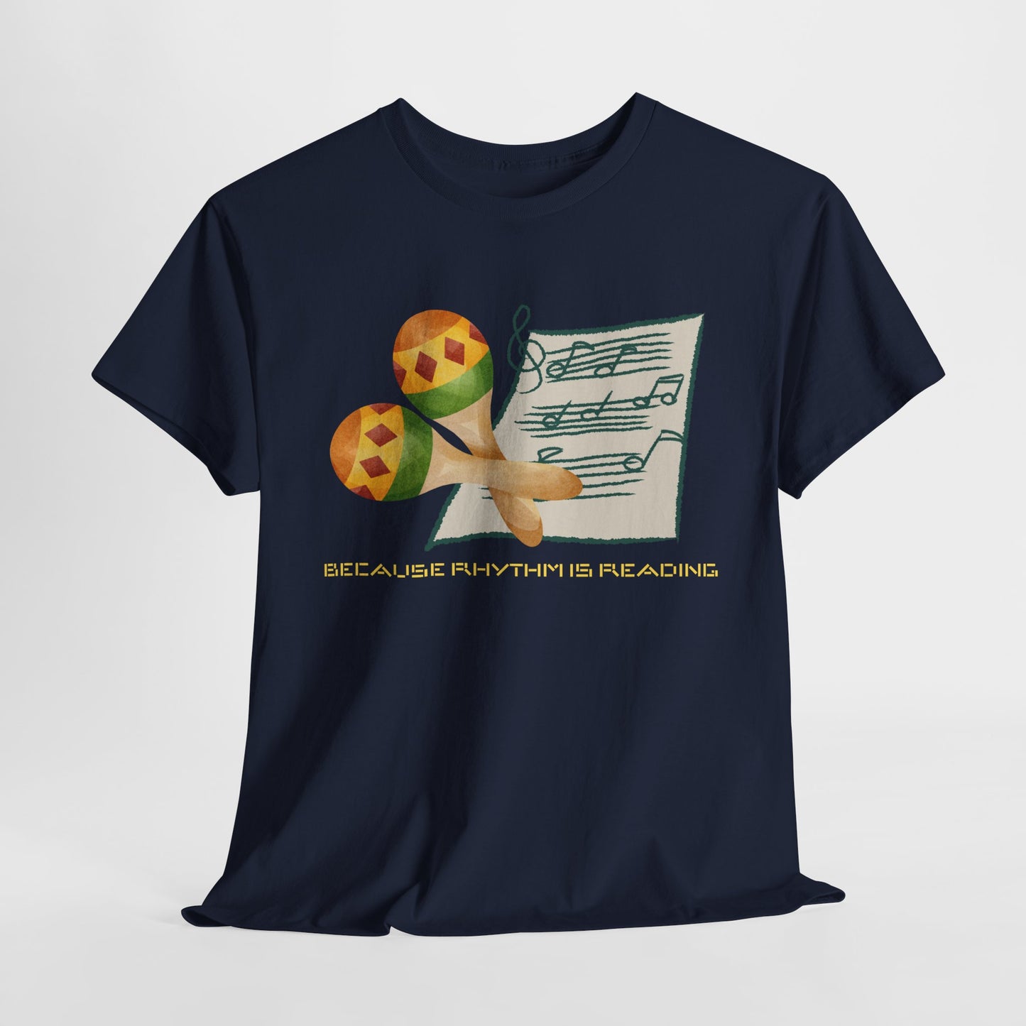 Teen/Adult Unisex Because Rhythm Is Reading Tee