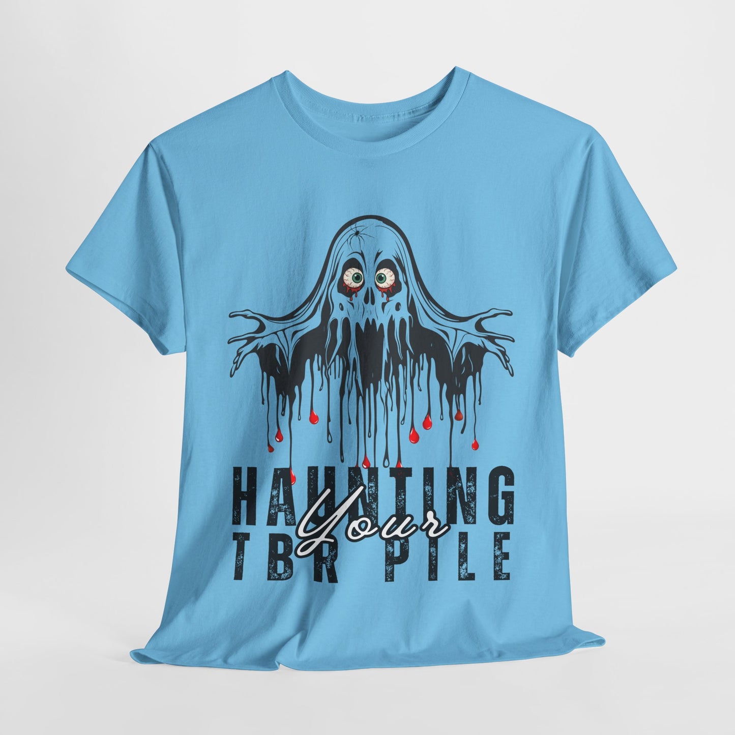 Teen/Adult Unisex Haunting Your TBR Pile T-Shirt β Horror Reader Graphic Tee