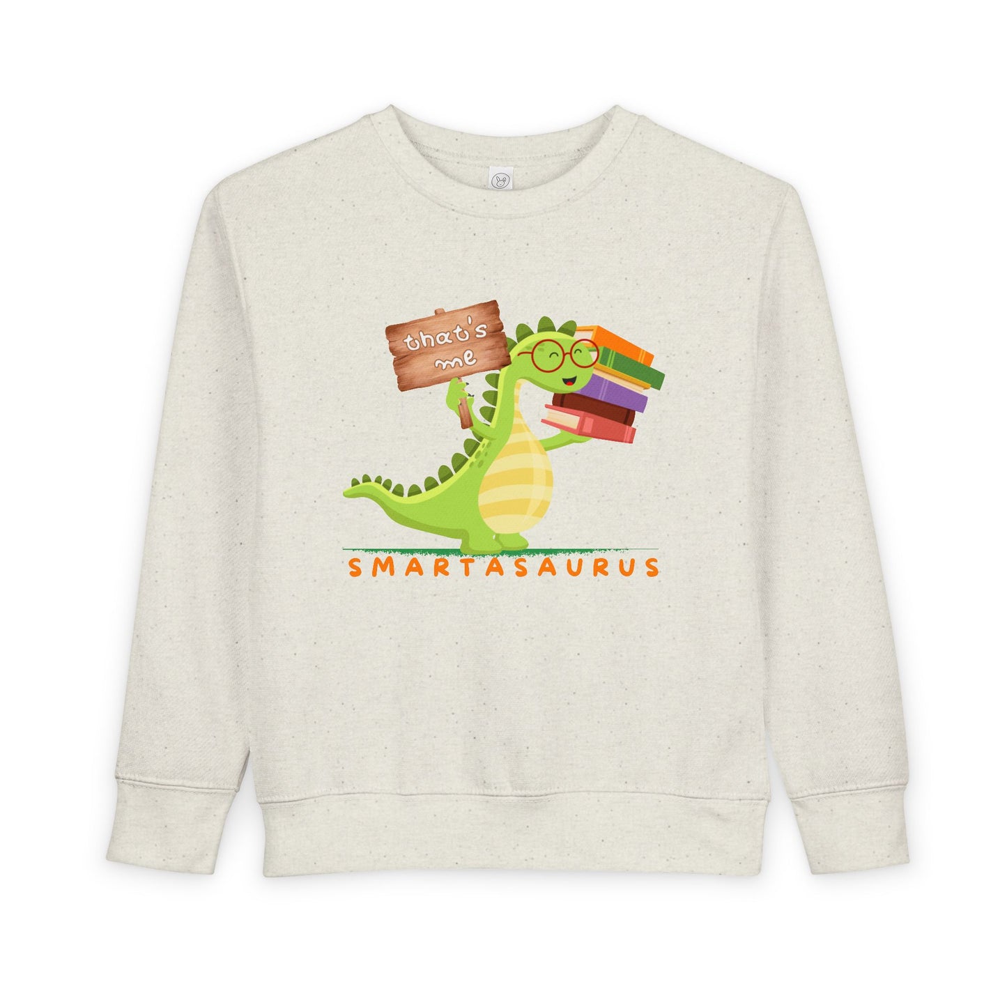 Toddler Smartasaurus Sweatshirt – Funny Dinosaur Reading Crewneck for Clever Little Learners