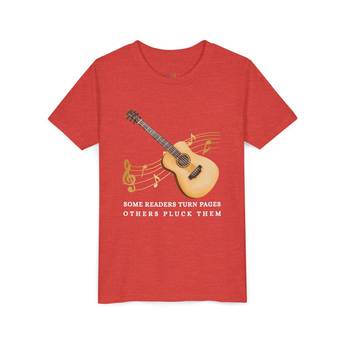 Youth Some Readers Turn Pages, Others Pluck Them Tee – Guitar Lover Shirt for Musical Bookworms