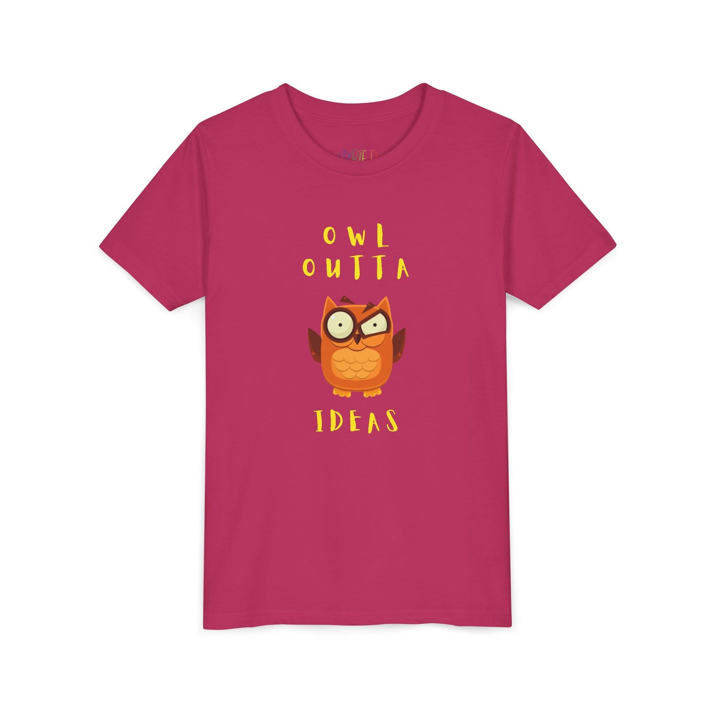 Youth Owl Outta Ideas T-Shirt – Funny Gift for Creative Kids & Readers