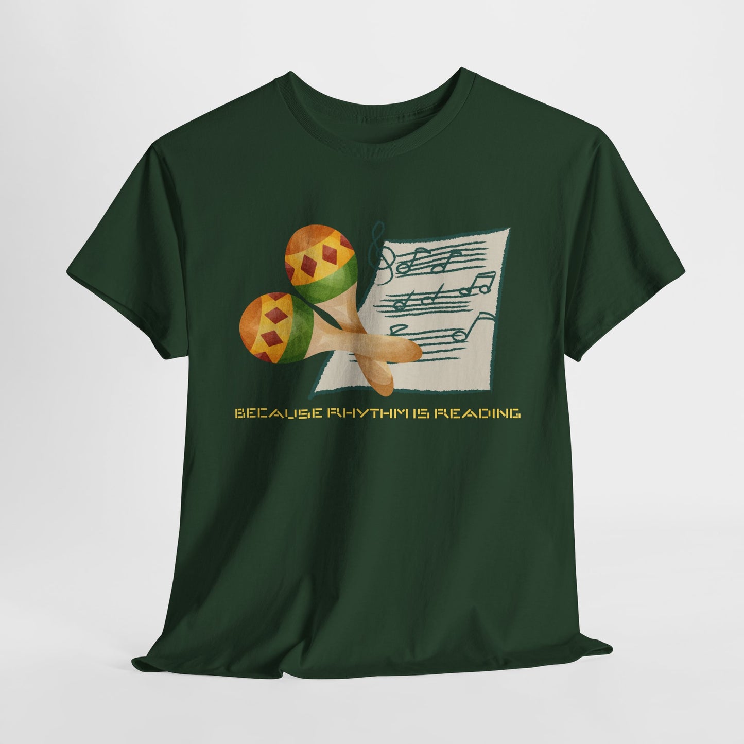 Teen/Adult Unisex Because Rhythm Is Reading Tee