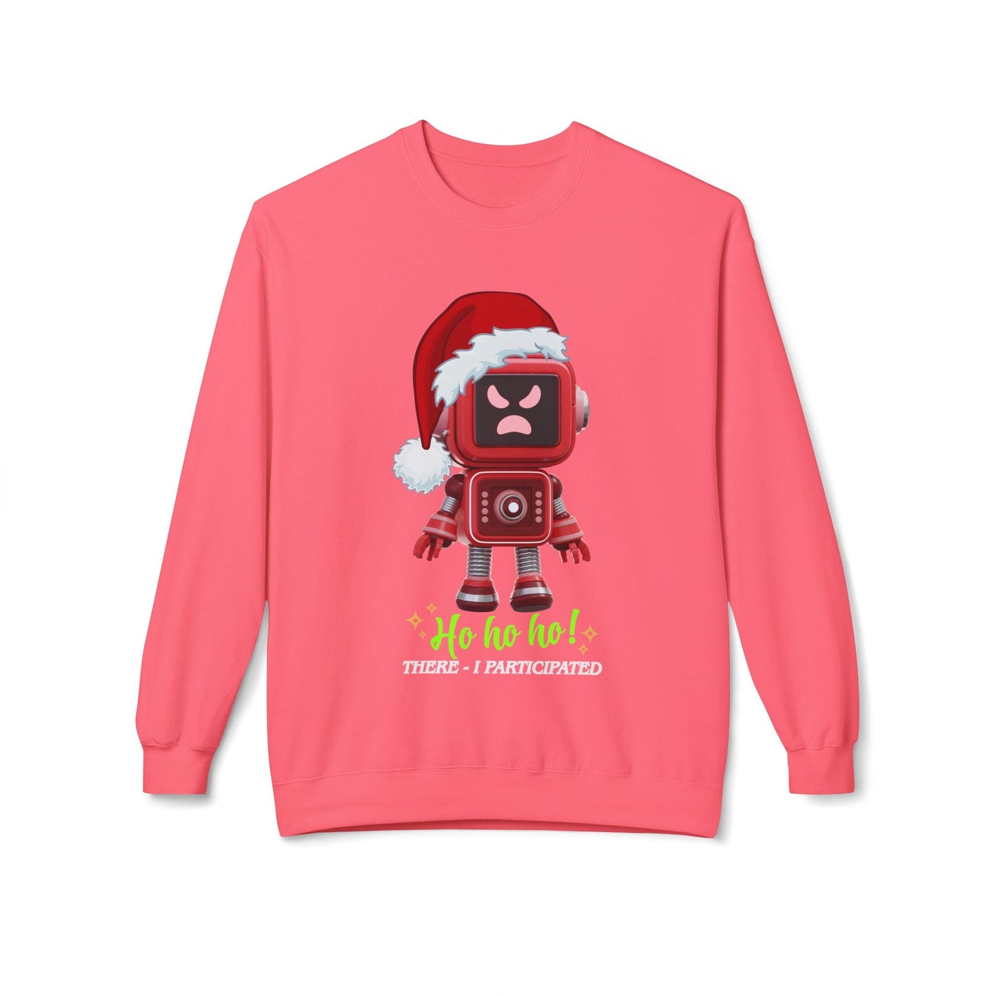 Teen/Adult Unisex Ho Ho No Robot Sweatshirt – Grumpy Christmas Bot Design Printify