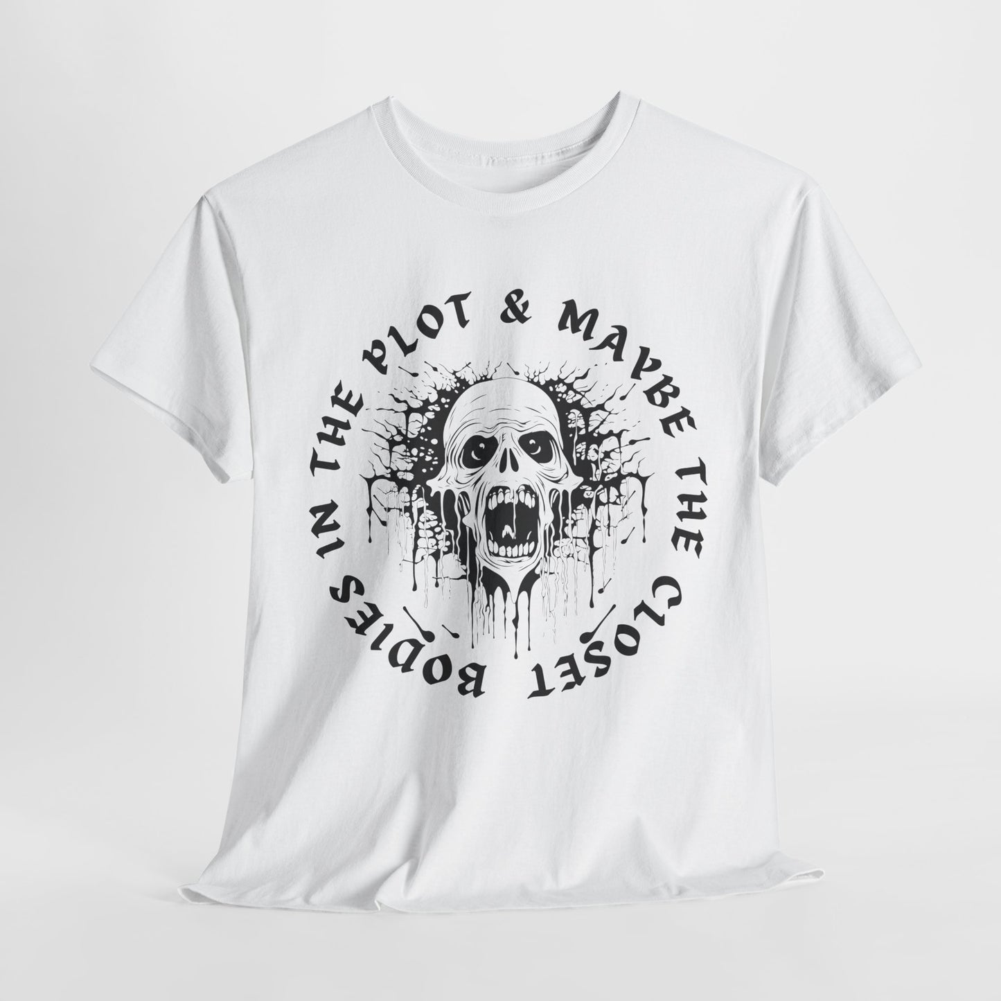 Teen/Adult Unisex Closet Bodies & Plot Twists T-Shirt β Horror Graphic Tee