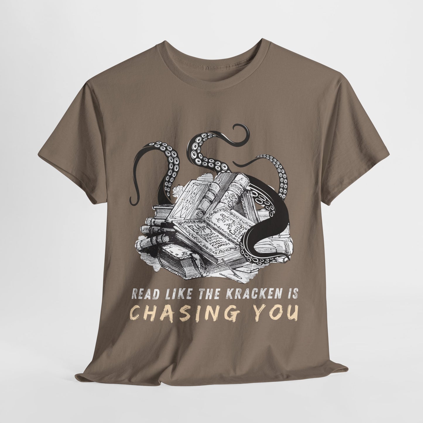 Teen/Adult Unisex “Read Like the Kraken Is Chasing You” Tee – Deep Sea Deadline Energy