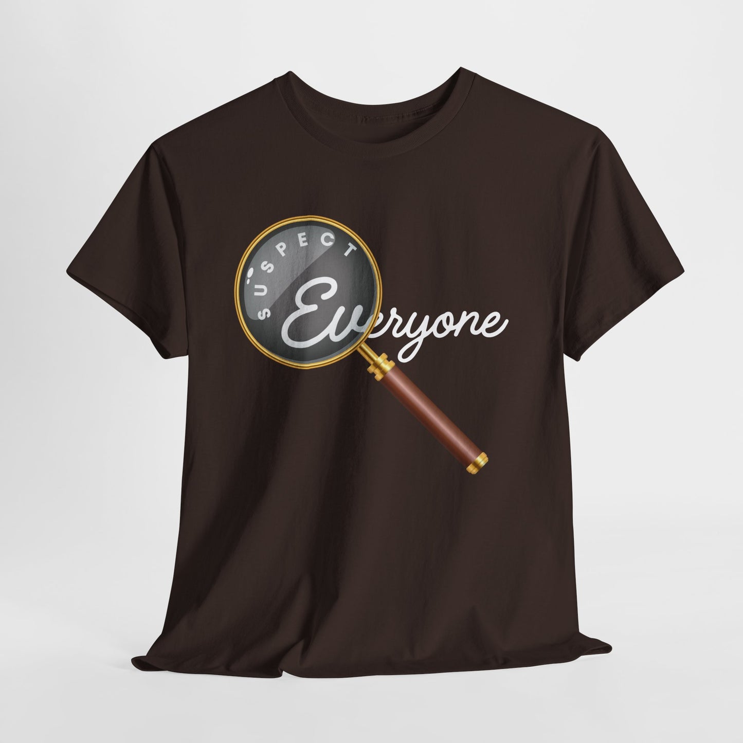 Teen/Adult Unisex Suspect Everyone Tee – Perfect Gift for Mystery Lovers & True Crime Fans