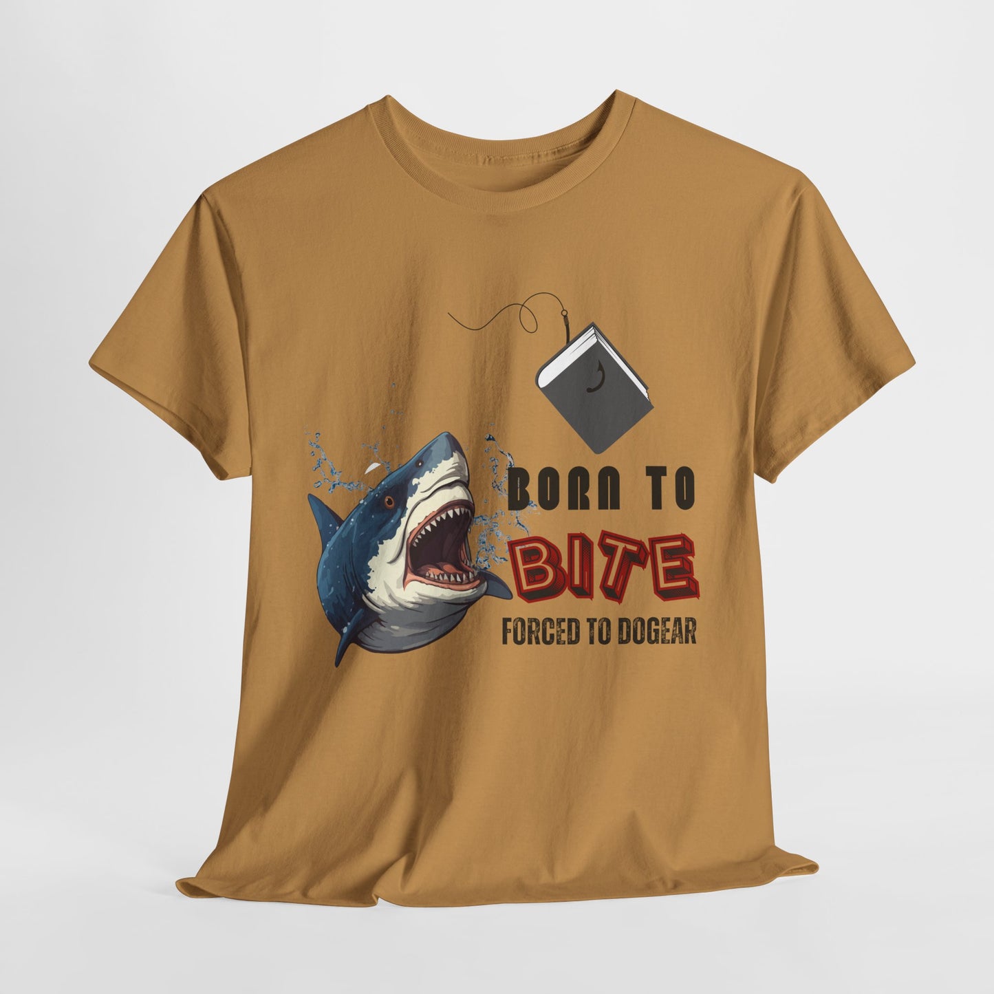 Teen/Adult Unisex Born to Bite Tee – Funny Shark Shirt for Bold Book Lovers