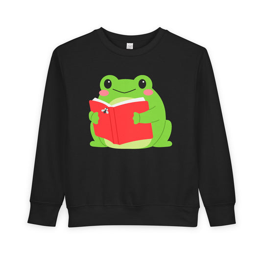 Toddler Book Frog Sweatshirt – Cute Reading Time Crewneck for Kids