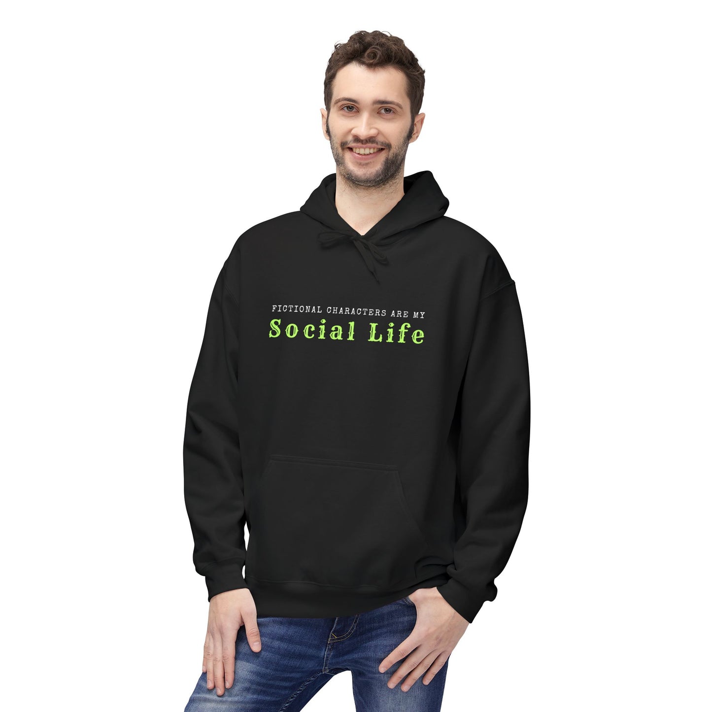 Teen/Adult Unisex Fictional Characters Are My Social Life Hoodie
