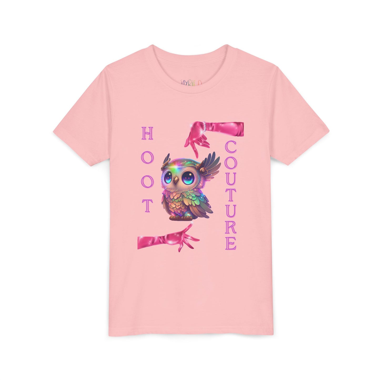 Youth Hoot Couture T-Shirt – Rainbow Owl Fashion Tee for Bold & Creative Kids