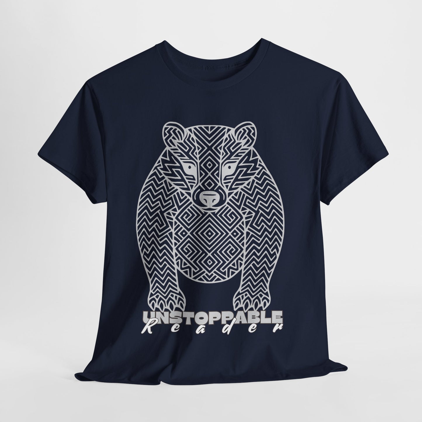 Teen/Adult Unisex – Unstoppable Reader Honey Badger Tee – Fierce Gift for Relentless Bookworms