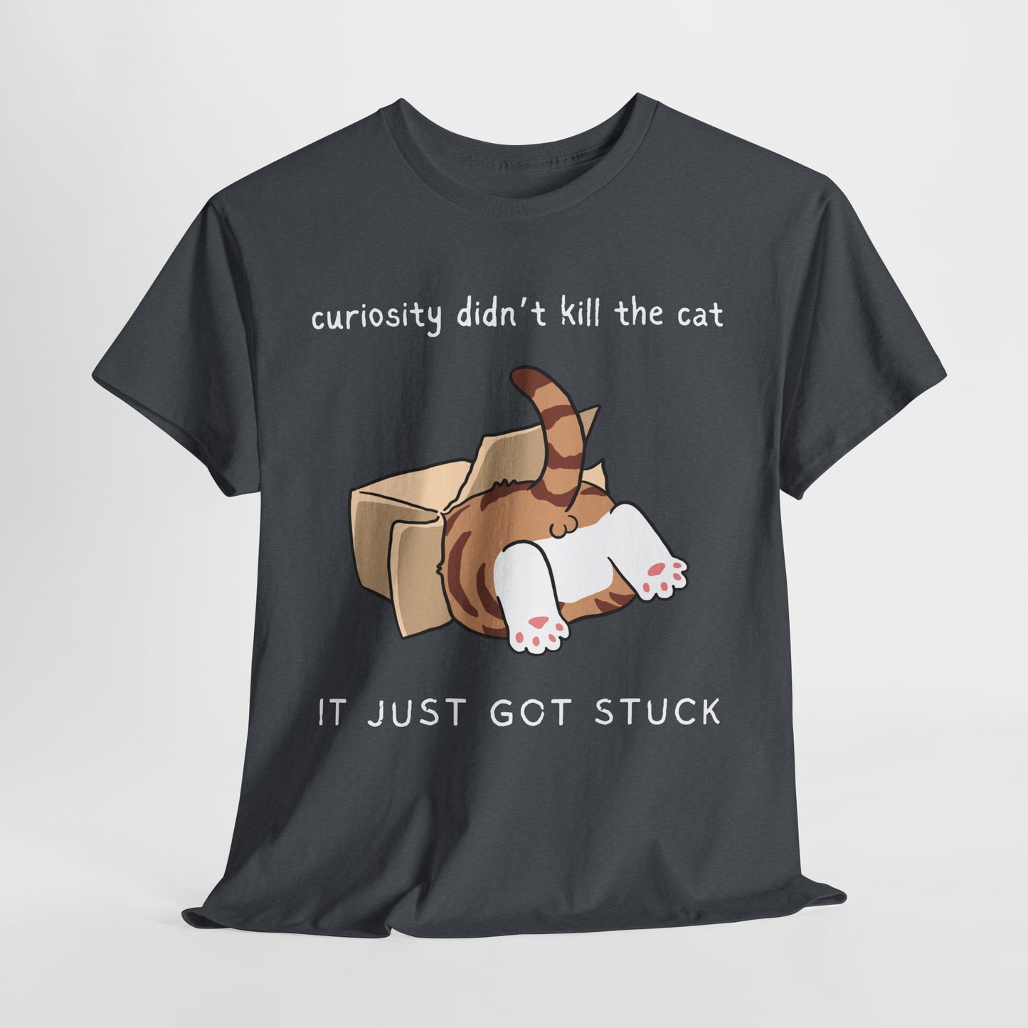 Teen/Adult Unisex Curiosity Cat Tee – Funny Gift for Bookish Cat Lovers