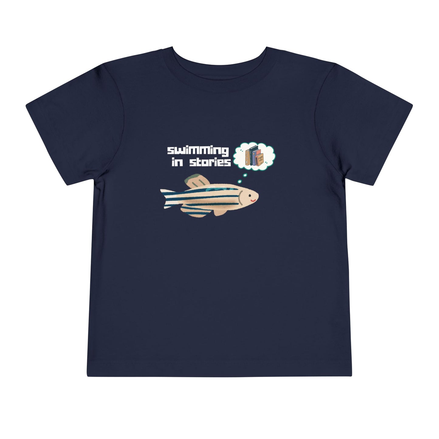 Toddler Swimming in Stories Tee – Bookish Fish Shirt for Little Readers