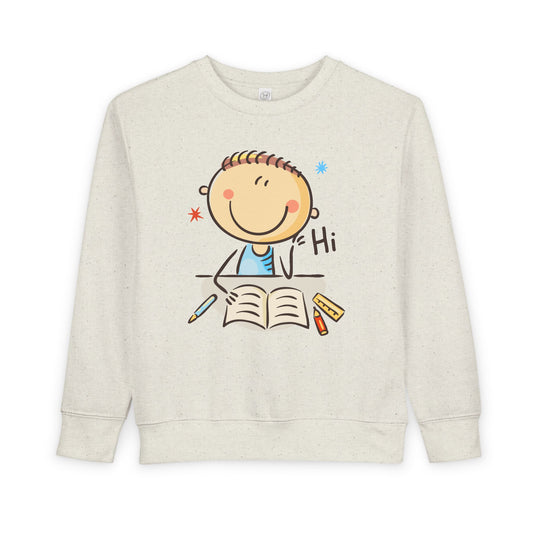 Toddler Hi There Reader Sweatshirt – Cheerful Learning Crewneck for Little Bookworms