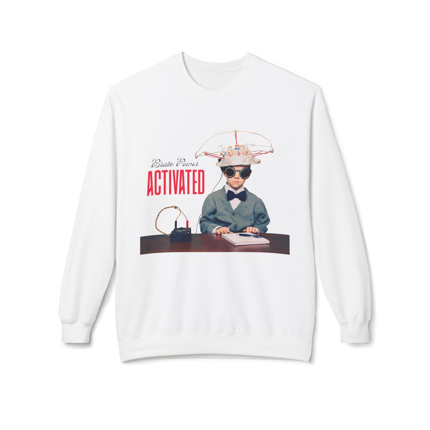 Teen/Adult Unisex Brain Power Activated Sweatshirt – Retro Science Style for Curious Minds