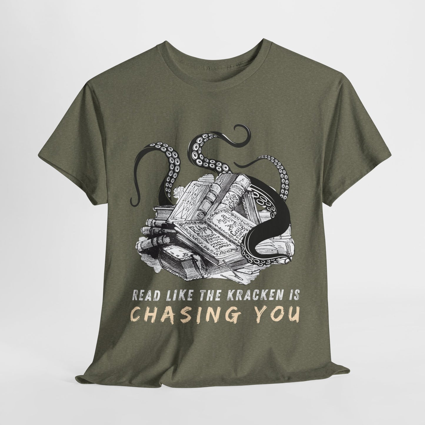 Teen/Adult Unisex “Read Like the Kraken Is Chasing You” Tee – Deep Sea Deadline Energy