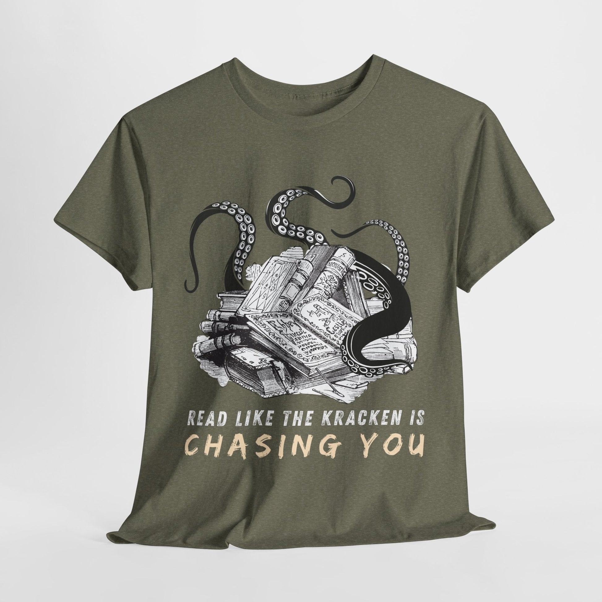 Teen/Adult Unisex â€œRead Like the Kraken Is Chasing Youâ€ Tee â€“ Deep Sea Deadline Energy Printify