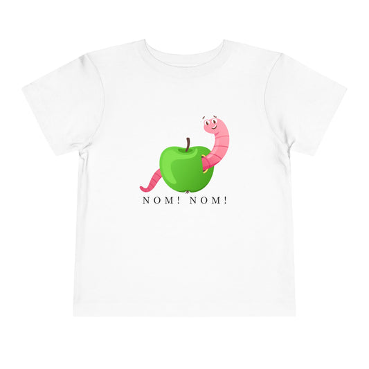 Toddler Nom Nom Tee – Silly Snack Time Shirt with a Hungry Worm Twist