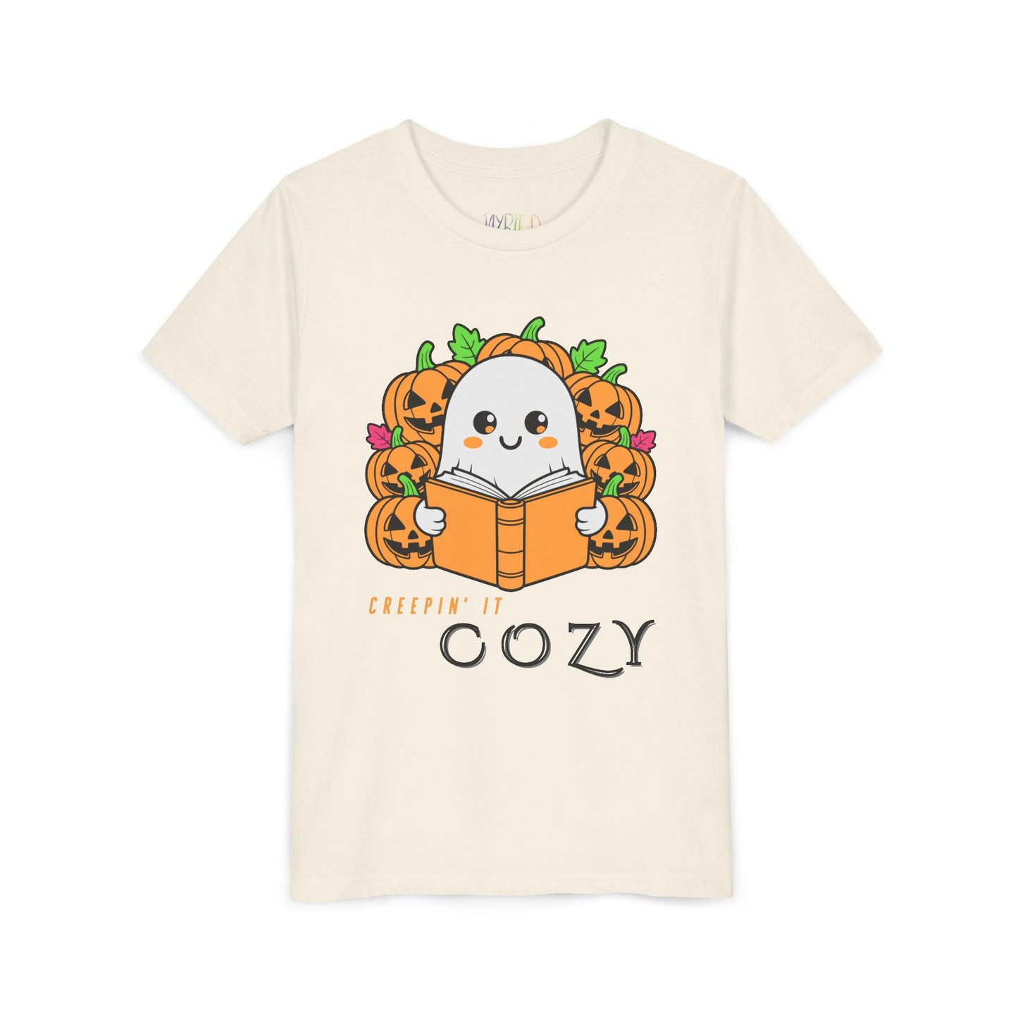 Youth Creepin’ It Cozy Tee – Fun Halloween Ghost & Pumpkins Reading Shirt