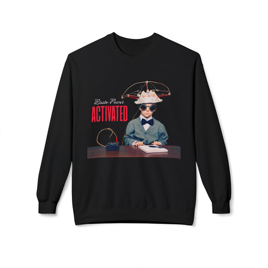 Teen/Adult Unisex Brain Power Activated Sweatshirt – Retro Science Style for Curious Minds