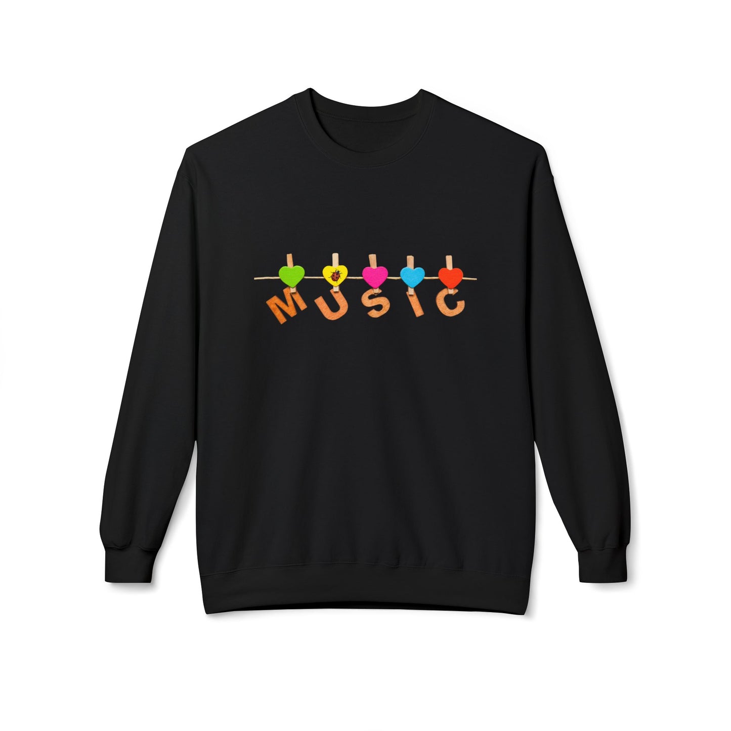 Teen/Adult Unisex Colorful Heartstring Music Sweatshirt
