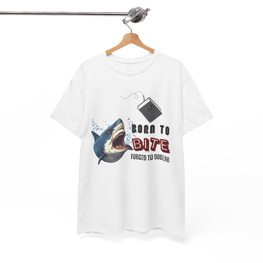 Teen/Adult Unisex Born to Bite Tee â€“ Funny Shark Shirt for Bold Book Lovers