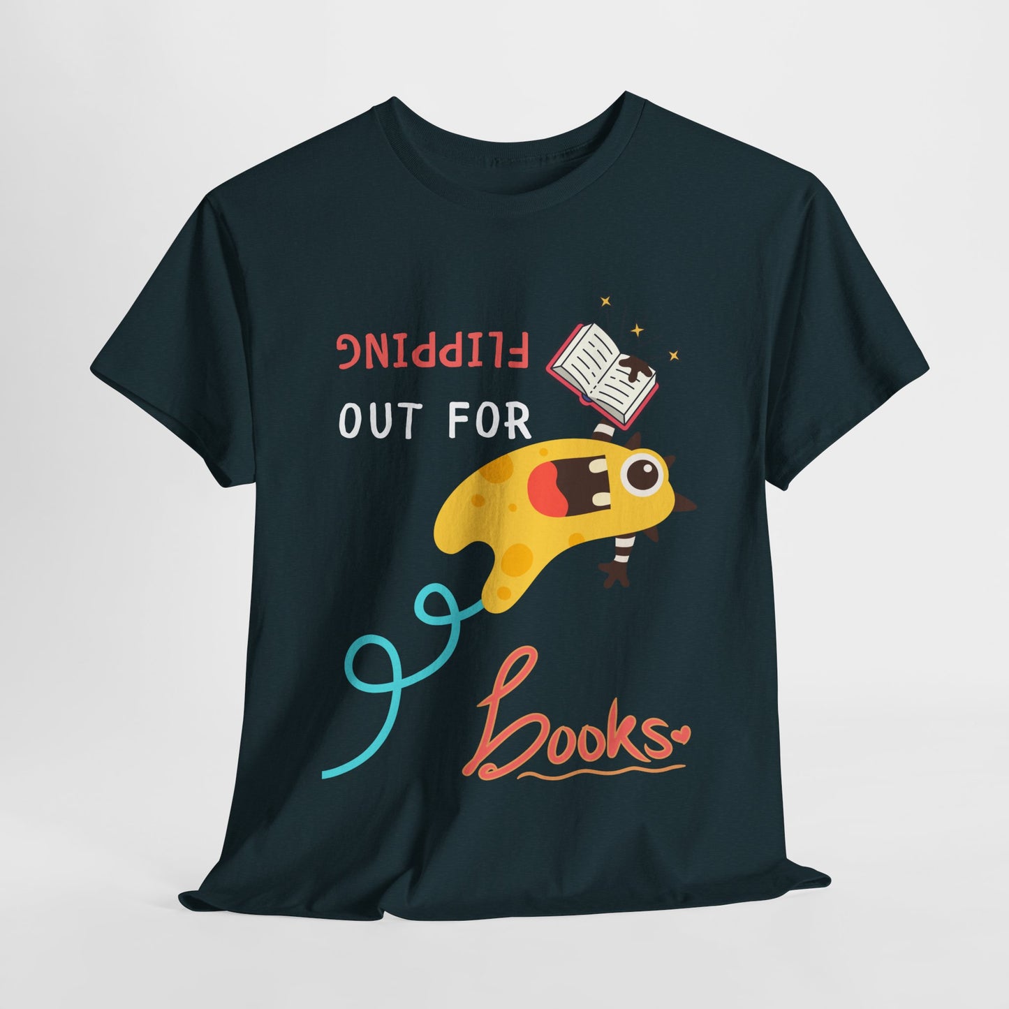 Teen/Adult Unisex Flipping Out for Books – Funny Upside-Down Reader Tee