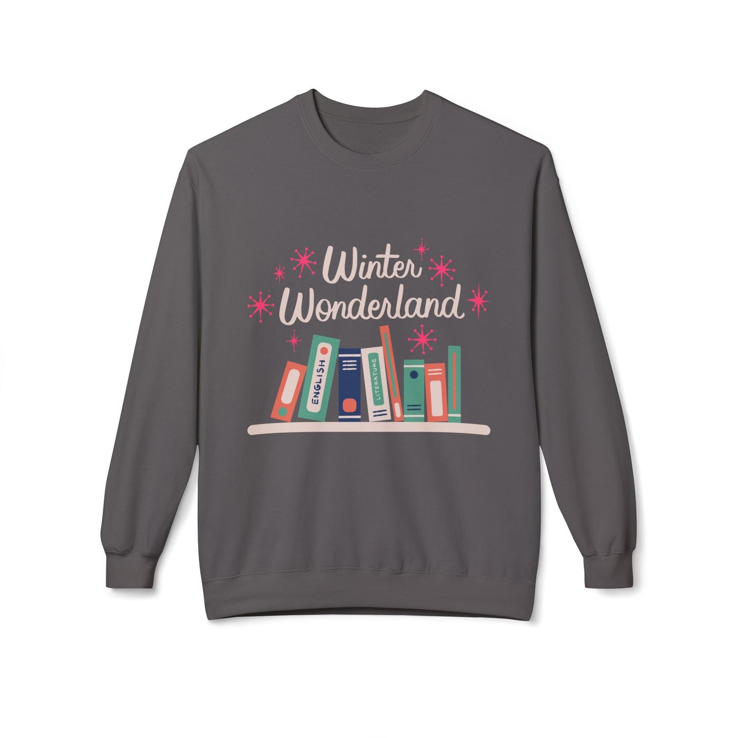 Teen/Adult Unisex Winter Wonderland Sweatshirt â€“ Cozy Book Lover Holiday Design Printify