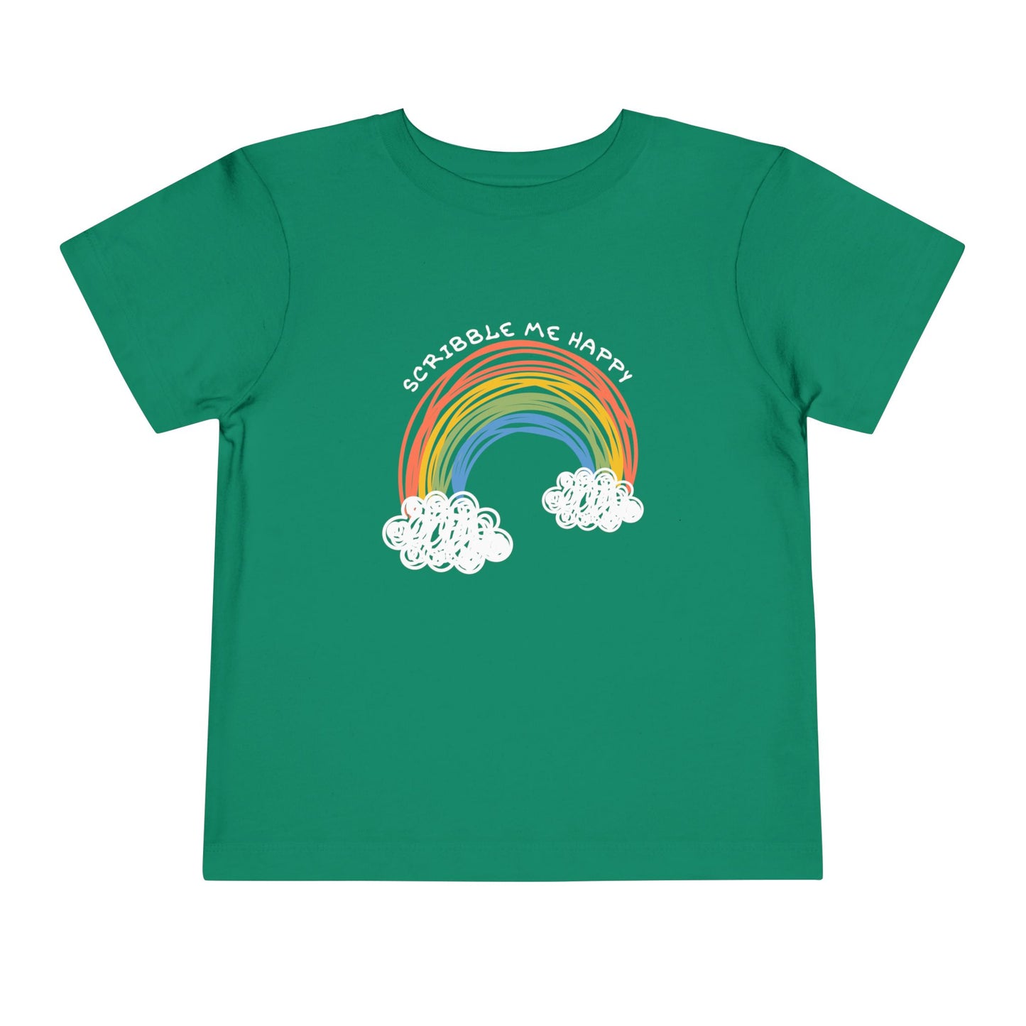 Toddler Scribble Me Happy Tee – Colorful Rainbow Shirt for Creative Kids