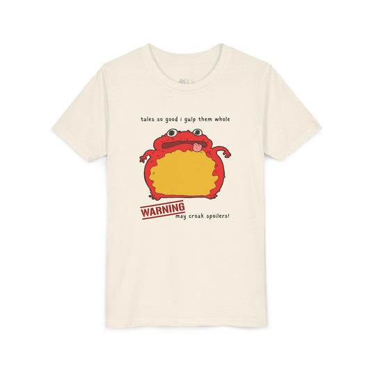 Youth Spoiler Croaker T-Shirt – Devourer of Books, Occasional Plot Slipper