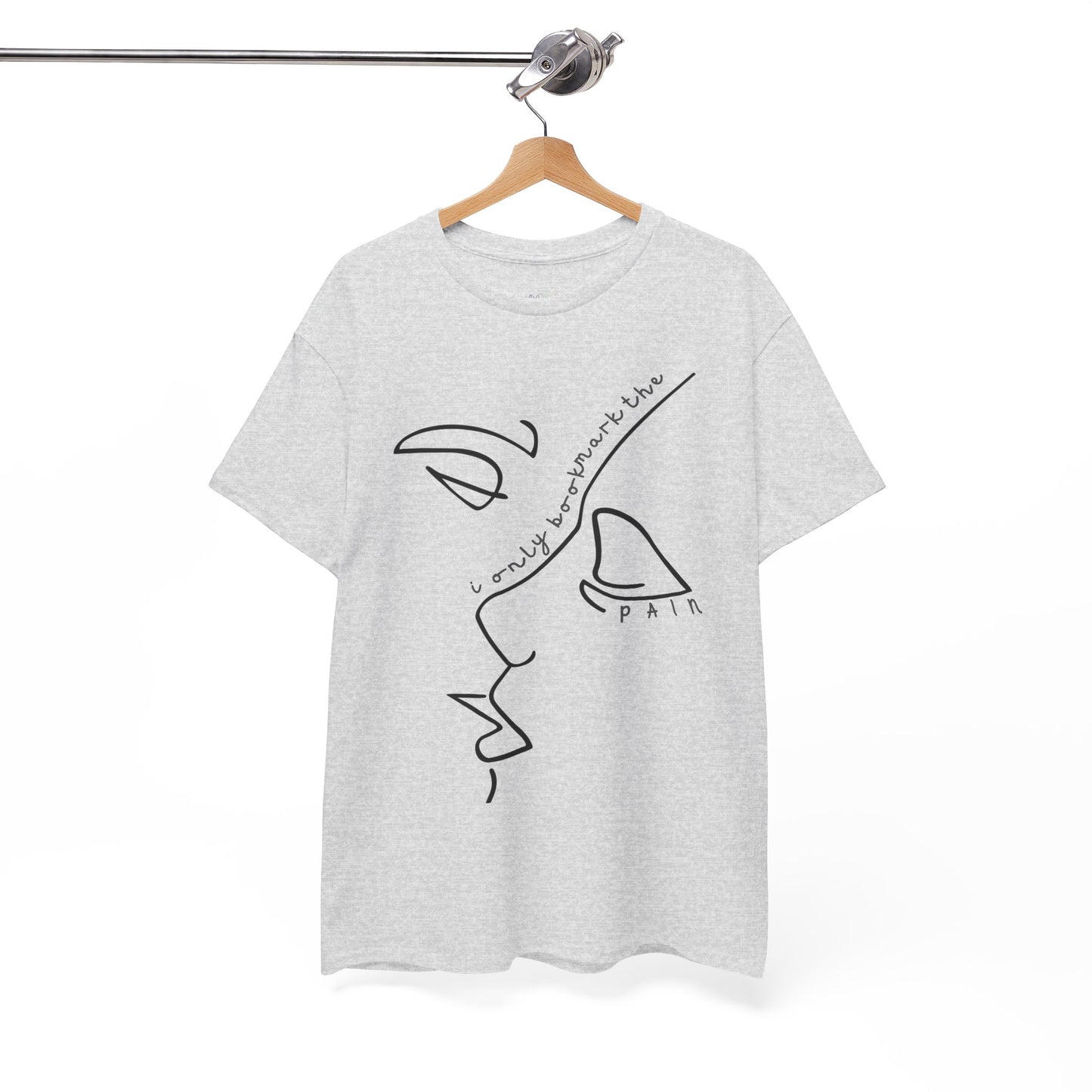 Teen/Adult Unisex Tee â€“ I Only Bookmark the Pain (Minimalist Face Edition)