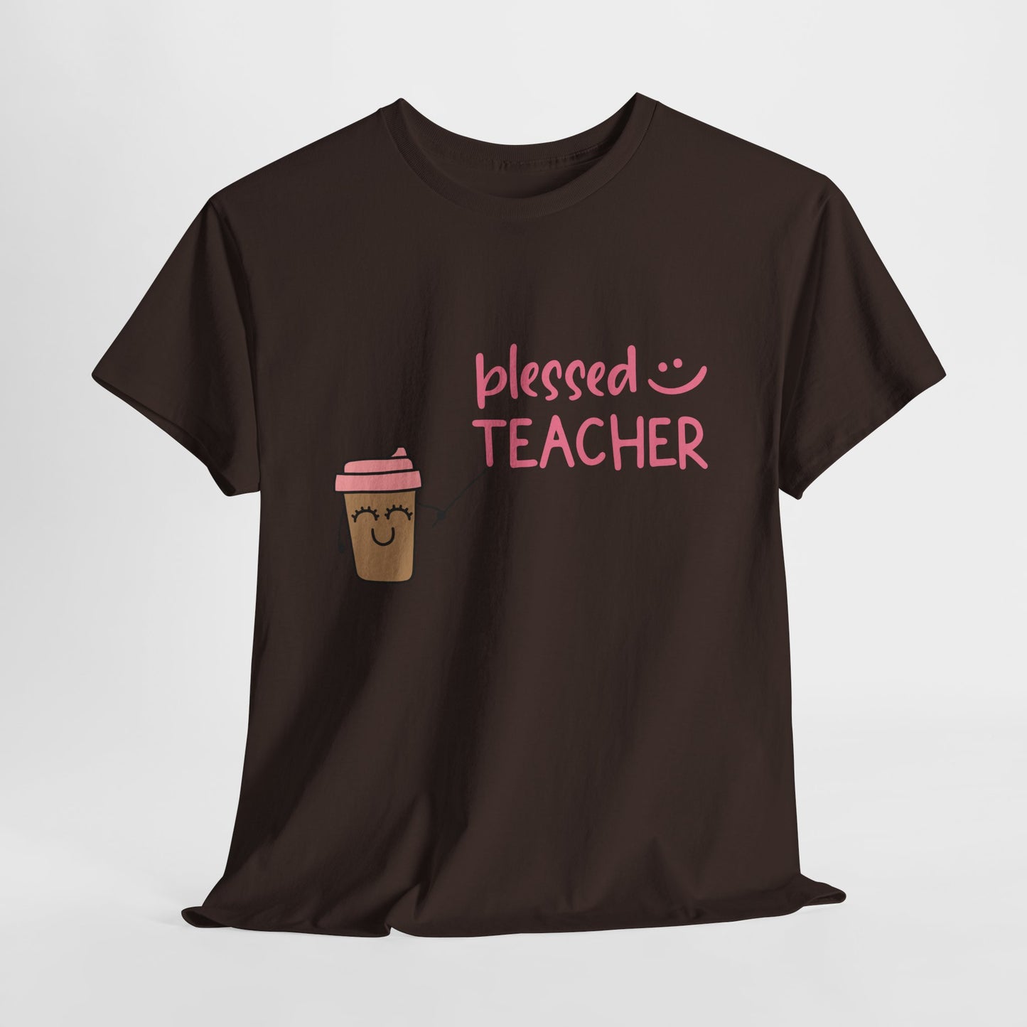 Teen/Adult Unisex Blessed Teacher Coffee Tee – Cute & Cozy for Caffeinated Educators