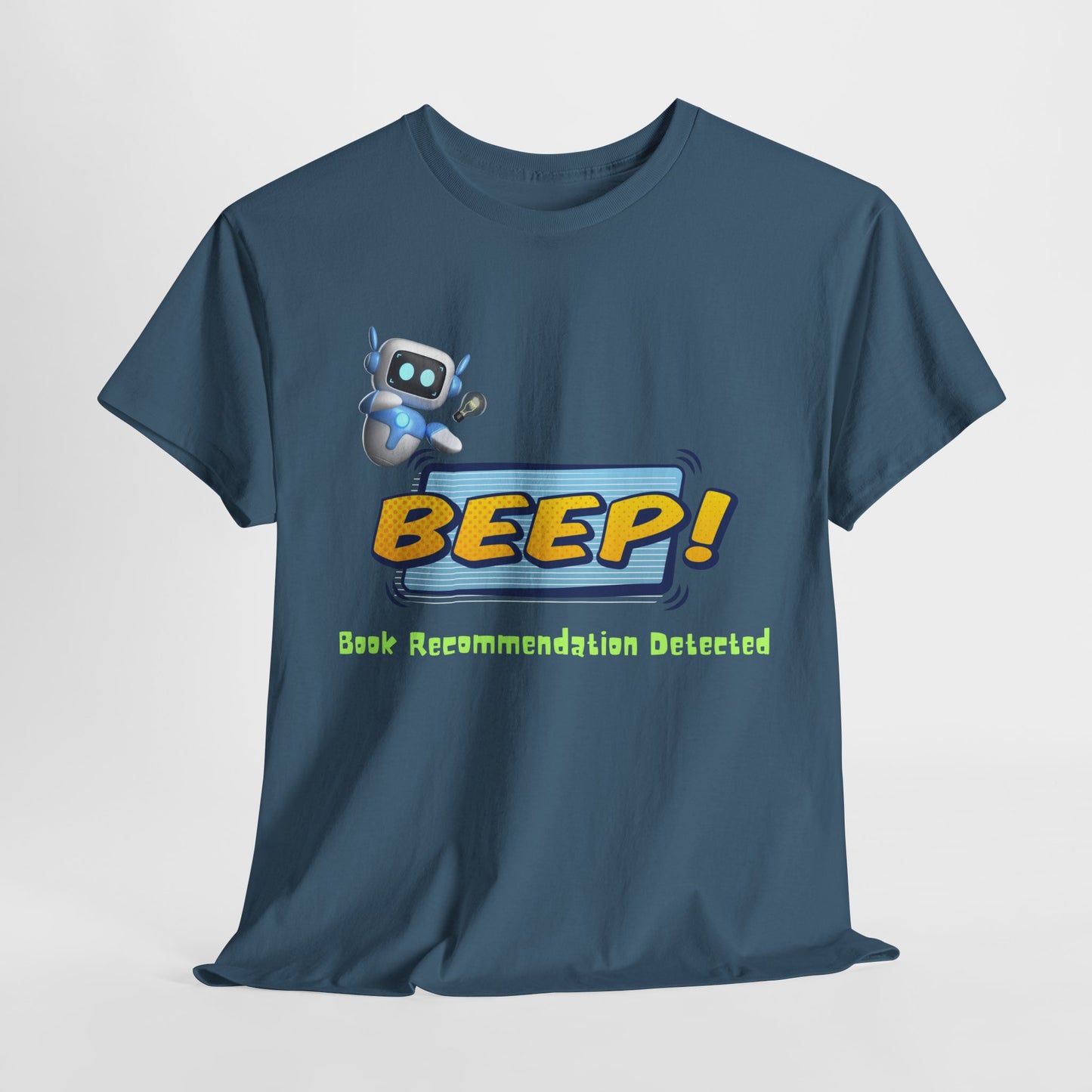 Teen/Adult Unisex BEEP! Book Recommendation Detected Tee – A Geeky-Cool Gift for Readers Who Share the Love